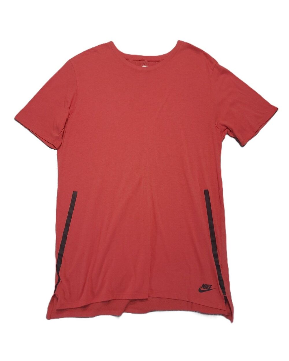 Nike Tee Tri-Blend Bonded Droptail T Shirt Mens L Red Sportswear Running Gym